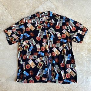 Vintage Hawaiian travel button shirt